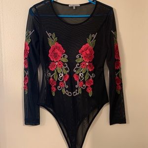 Women’s Black Mesh Bodysuit